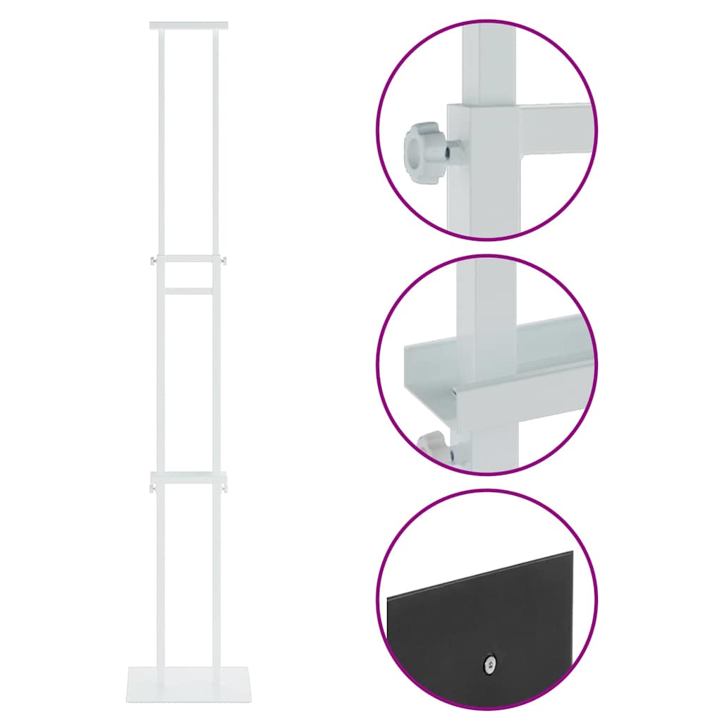 Kiállító állvány fehér 30 x 24 x 214 cm acél