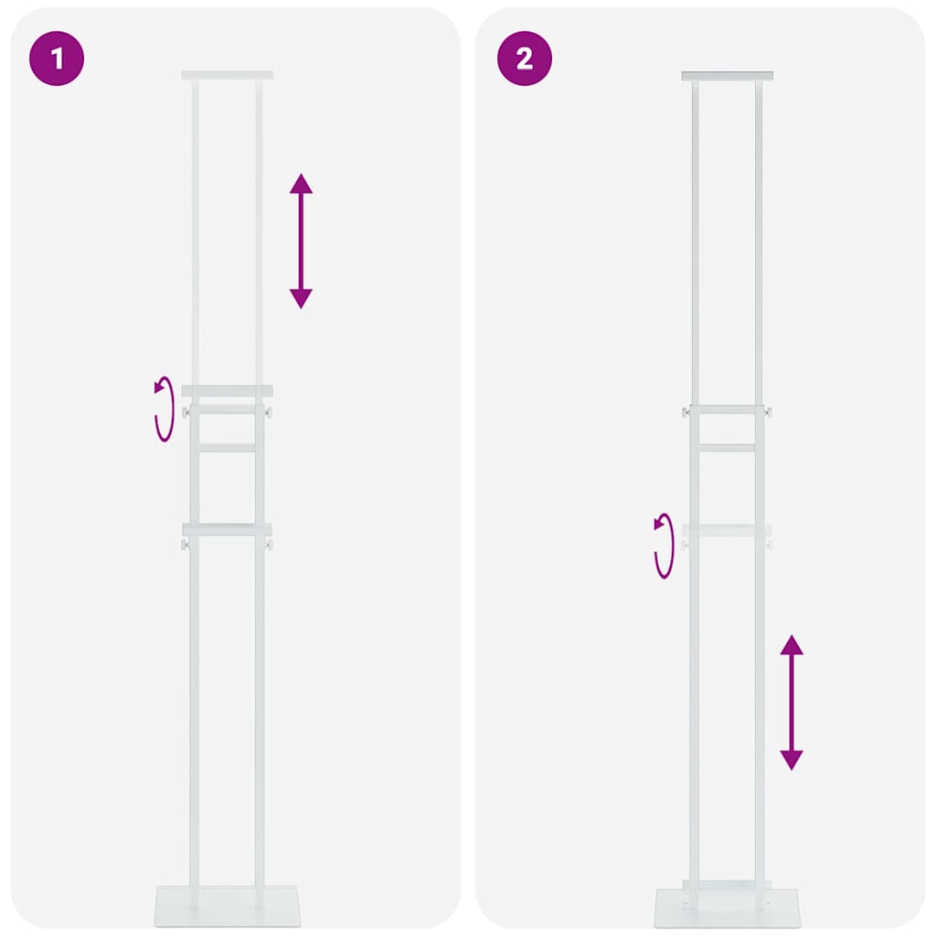Kiállító állvány fehér 30 x 24 x 214 cm acél