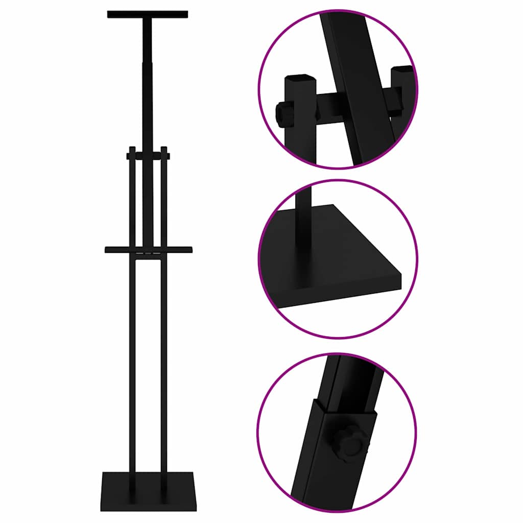 Kiállító állvány fekete 26,5 x 26,5 x 127 cm acél