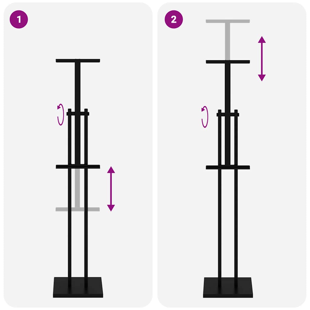 Kiállító állvány fekete 26,5 x 26,5 x 127 cm acél