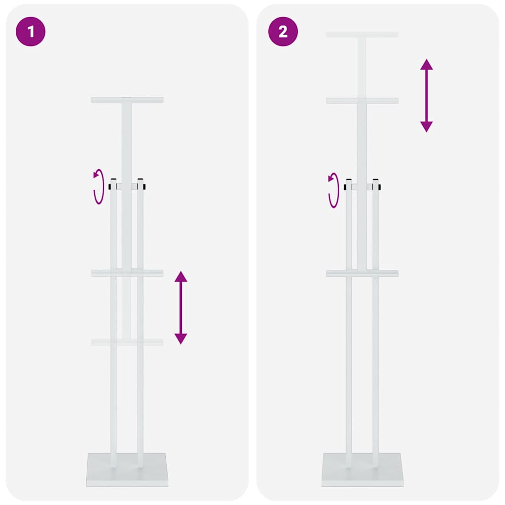 Kiállító állvány fehér 26,5 x 26,5 x 127 cm acél