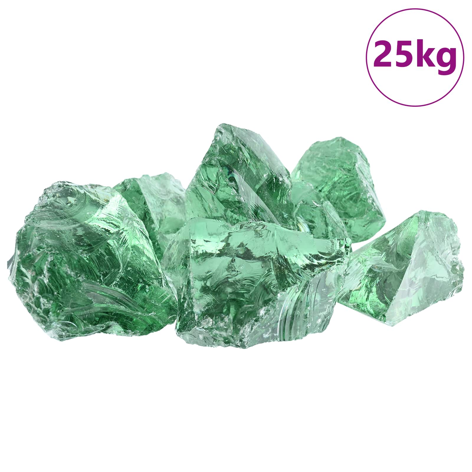 Kerti kövek világos zöld 12 cm üveg