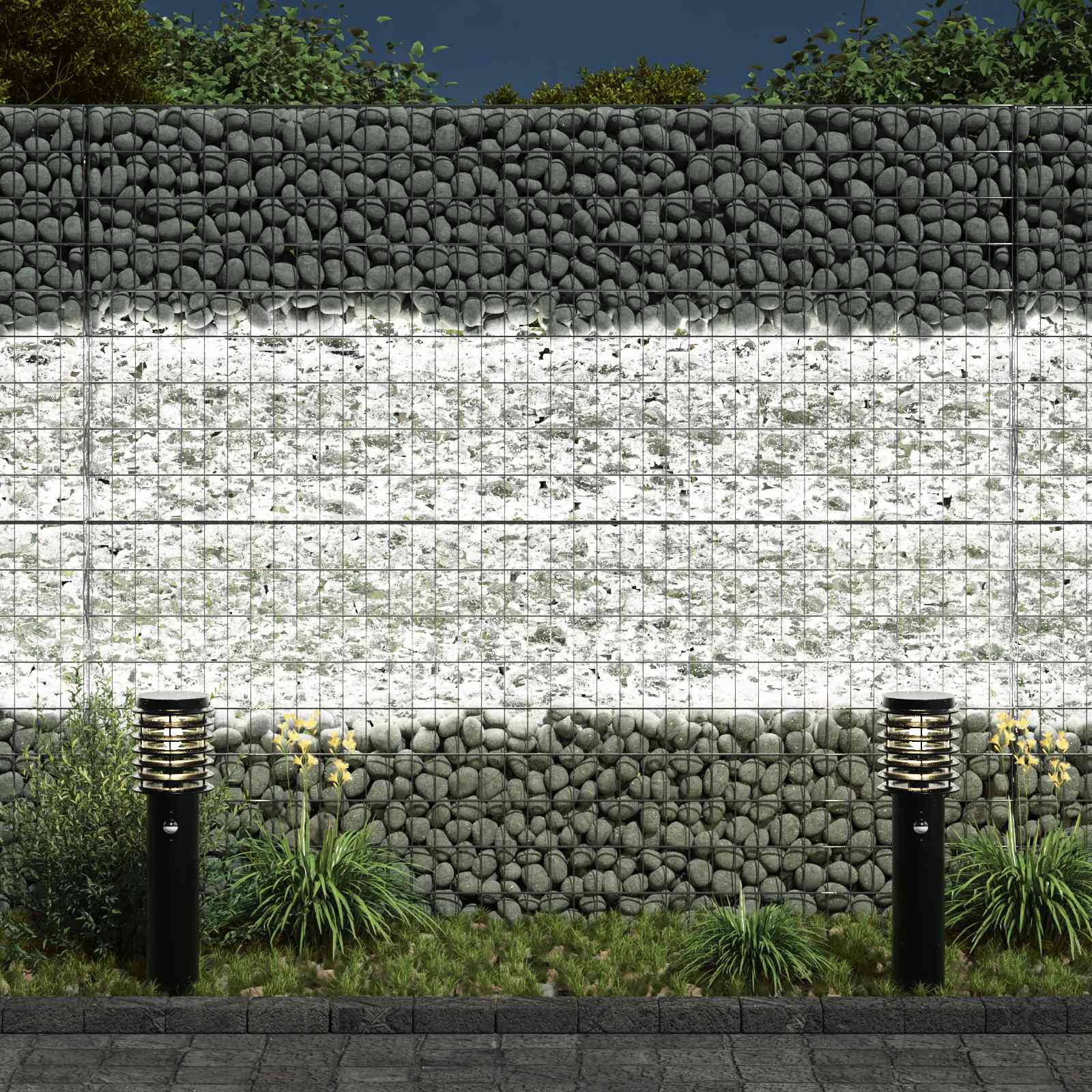 Kerti kövek fehér 12 cm üveg