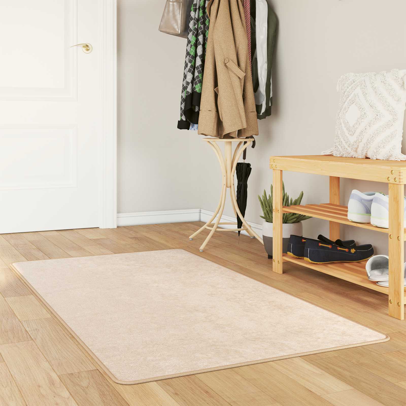 Szőnyeg nyomtatás krém 200 x 80 cm poliészter és pvc
