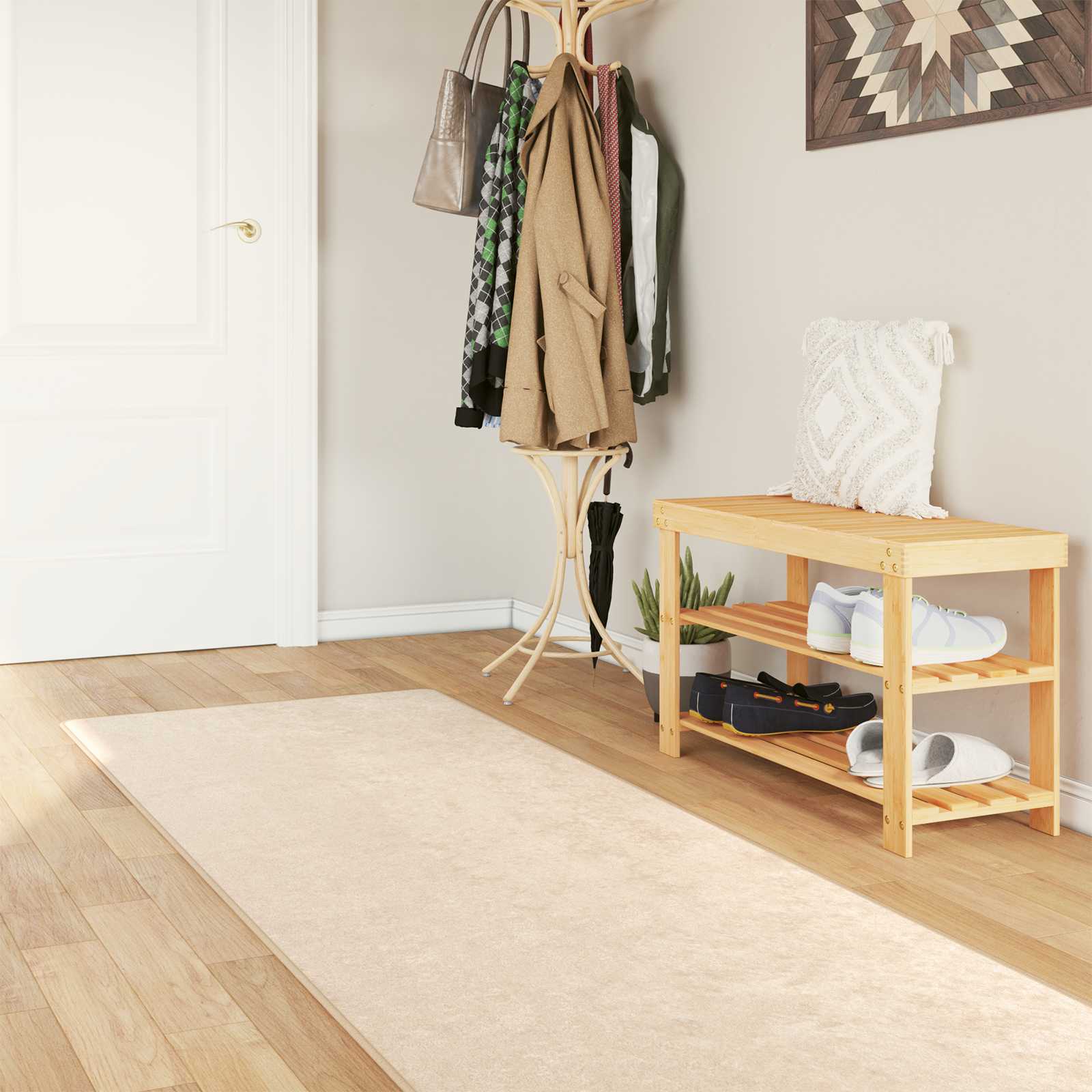 Szőnyeg nyomtatás krém 400 x 100 cm poliészter és pvc