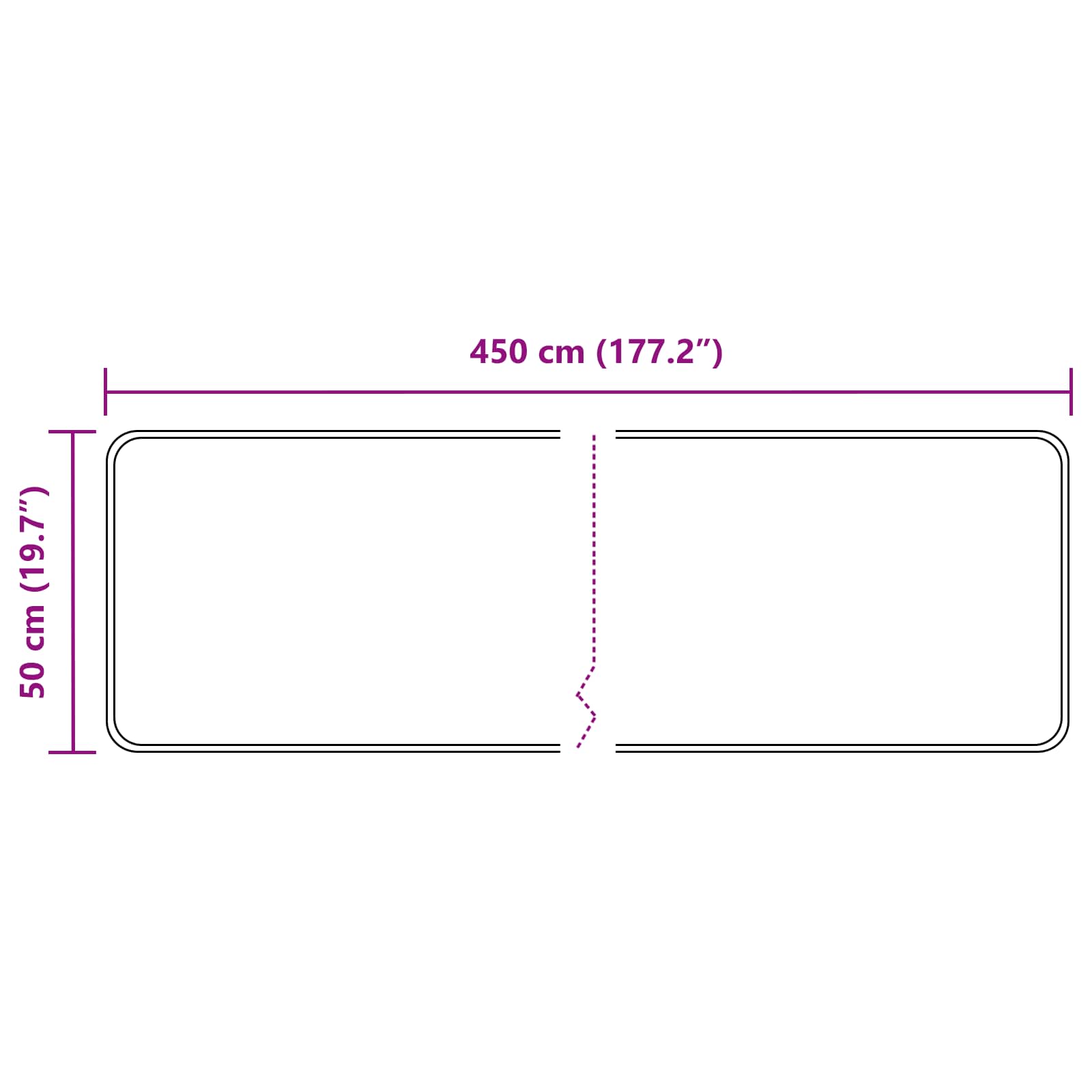 Szőnyeg futó marsa szürke 50 x 450 cm poliészter és pvc