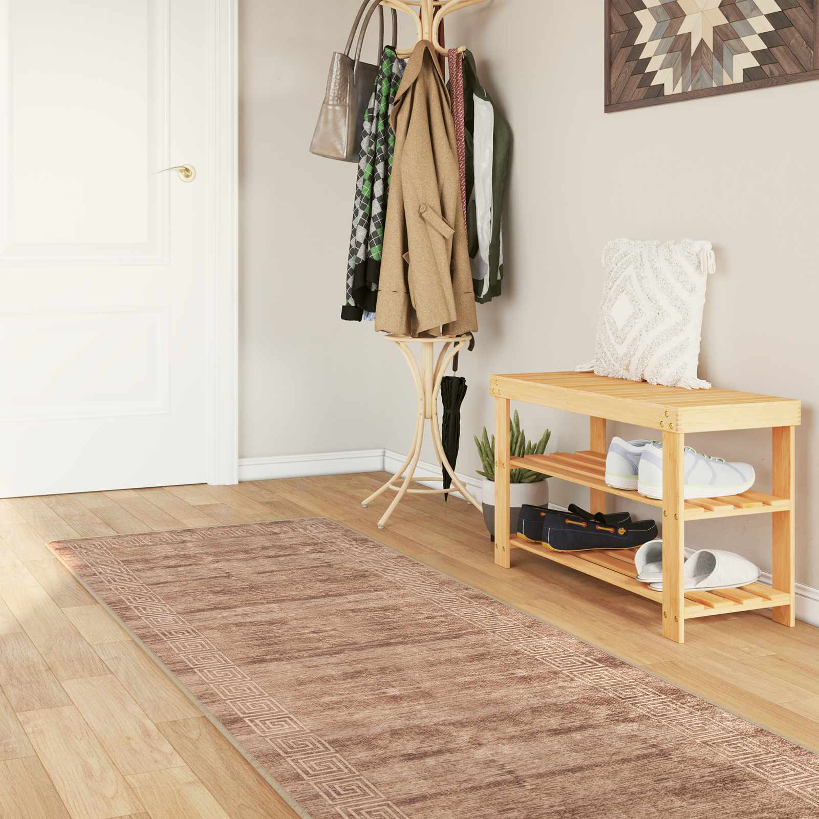 Szőnyeg futó marsa fehér 80 x 250 cm poliészter és pvc
