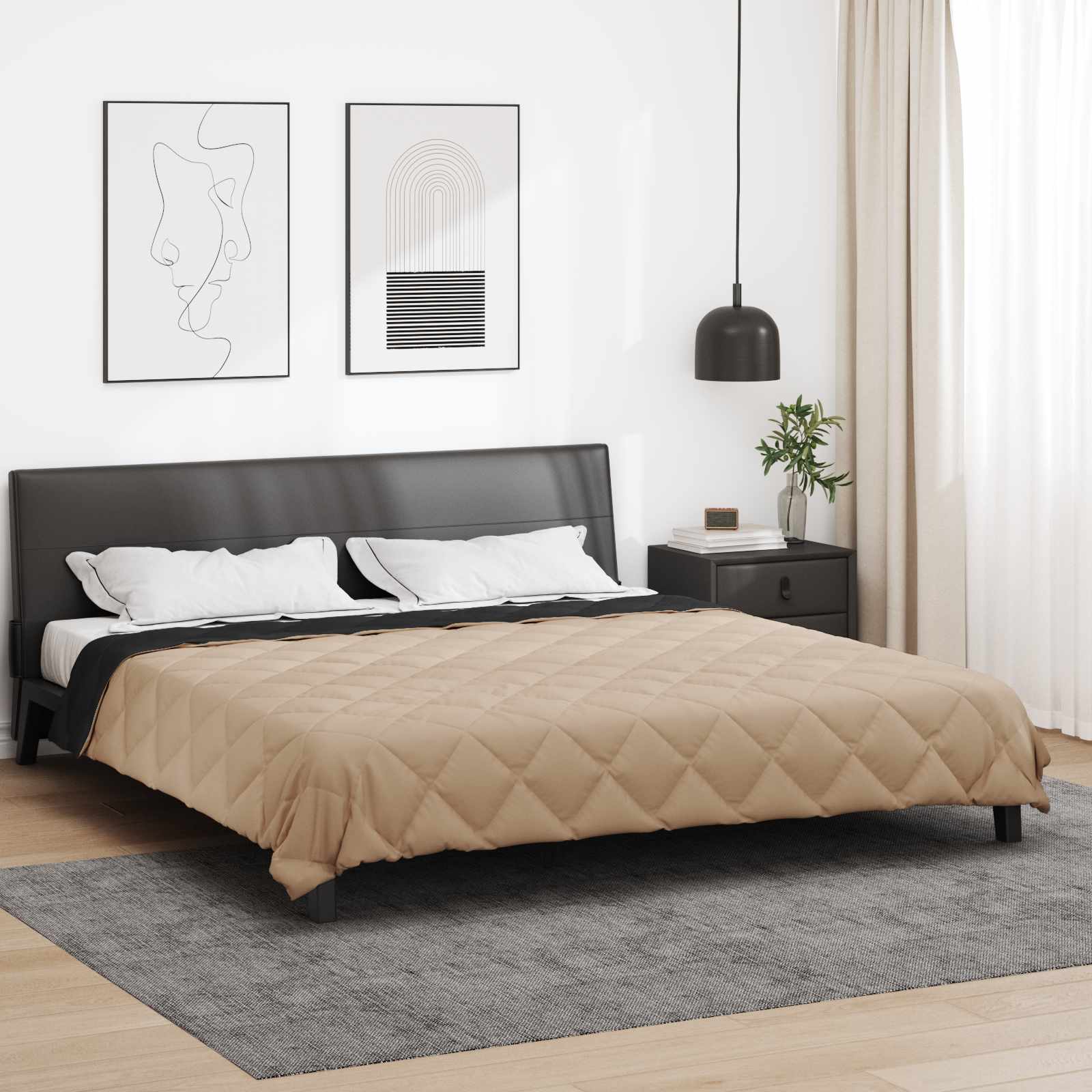 Nyári takarmány fekete és taupe 220 x 260 cm mikroszál