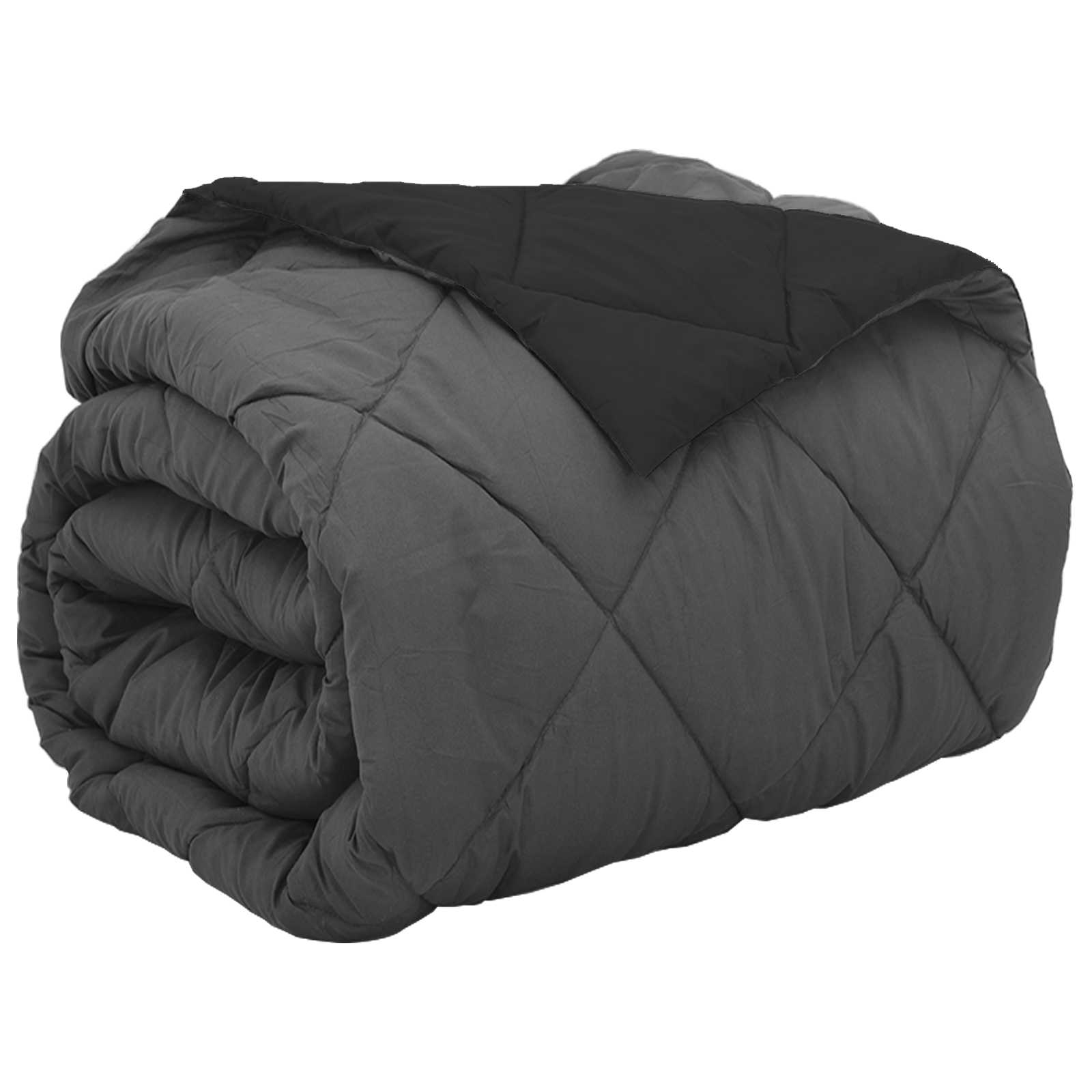 Teljes éves takaró fekete és antracit 200 x 200 cm mikroszál