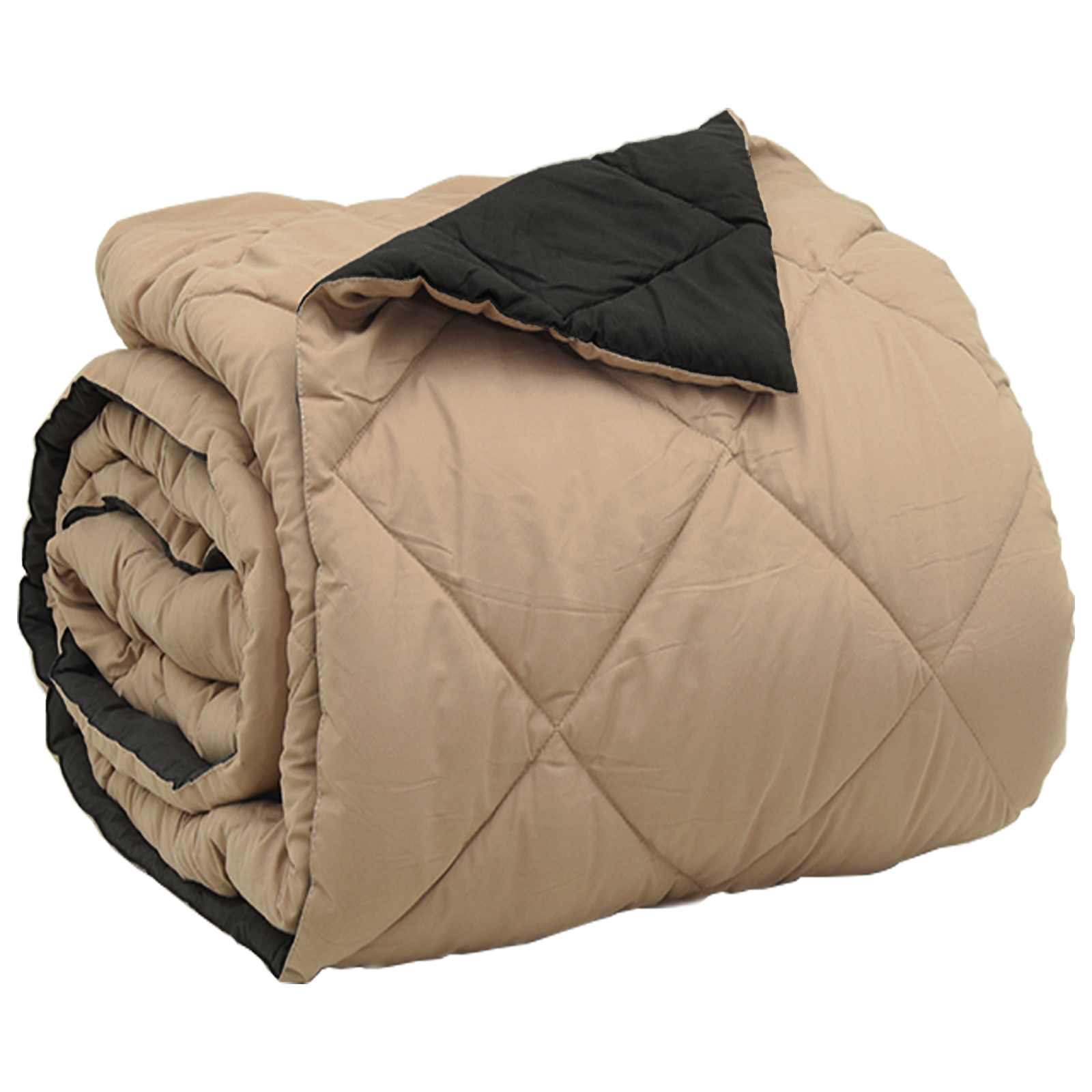 Teljes éves takaró fekete és taupe 200 x 200 cm mikroszál