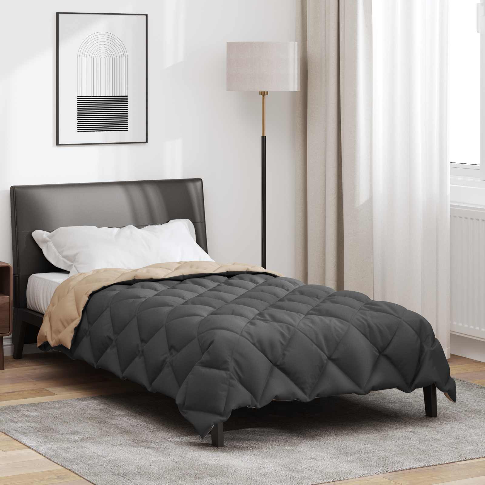 Téli takaró antracit és taupe 155 x 220 cm mikroszál