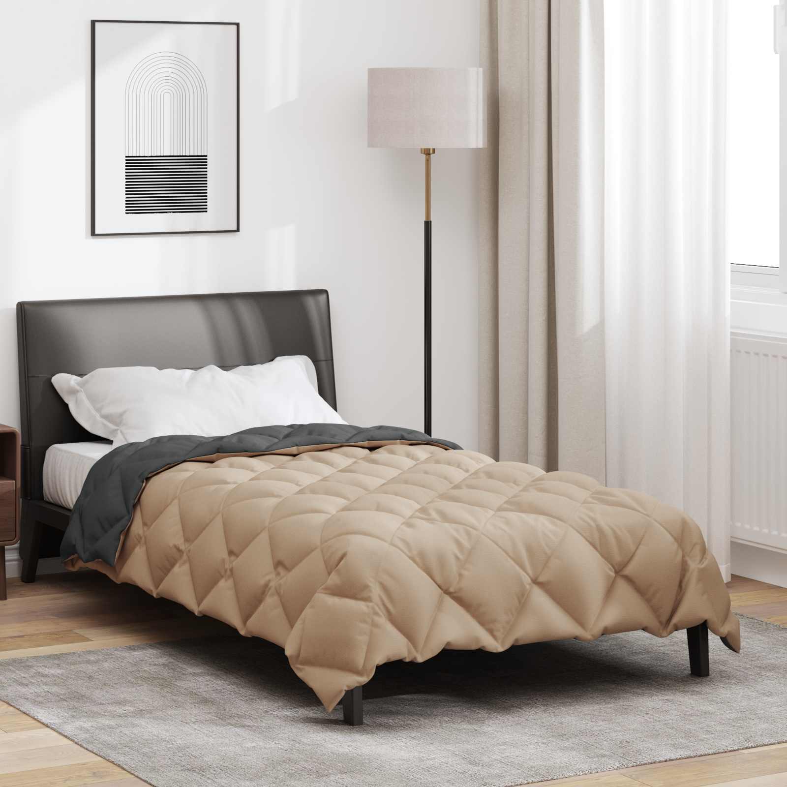 Téli takaró antracit és taupe 135 x 220 cm mikroszál
