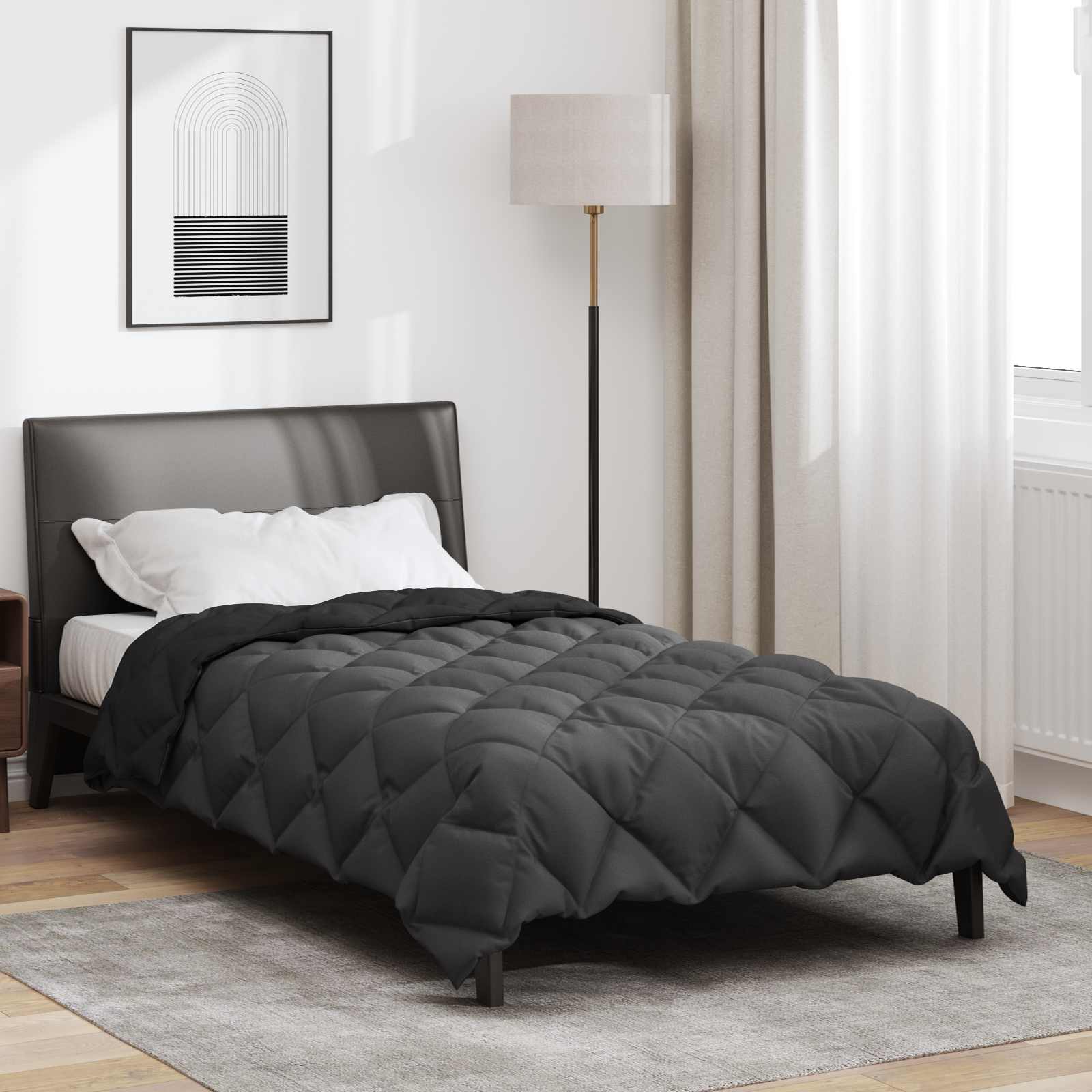Téli takaró fekete és antracit 220 x 140 cm mikroszál