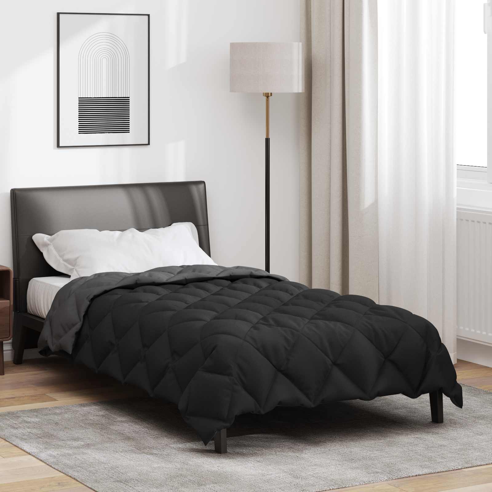 Téli takaró fekete és antracit 220 x 140 cm mikroszál