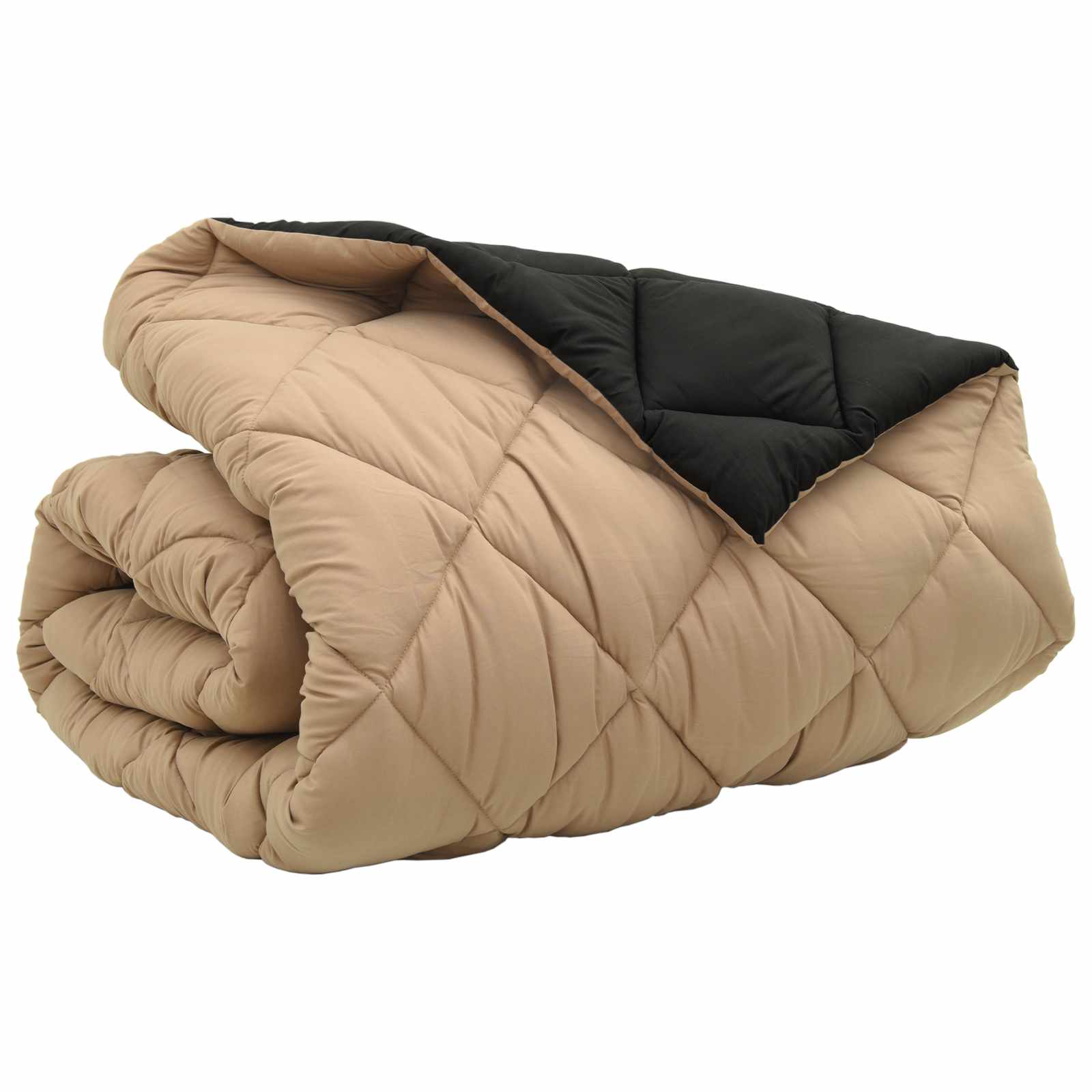 Téli takaró fekete és taupe 200 x 240 cm mikroszál