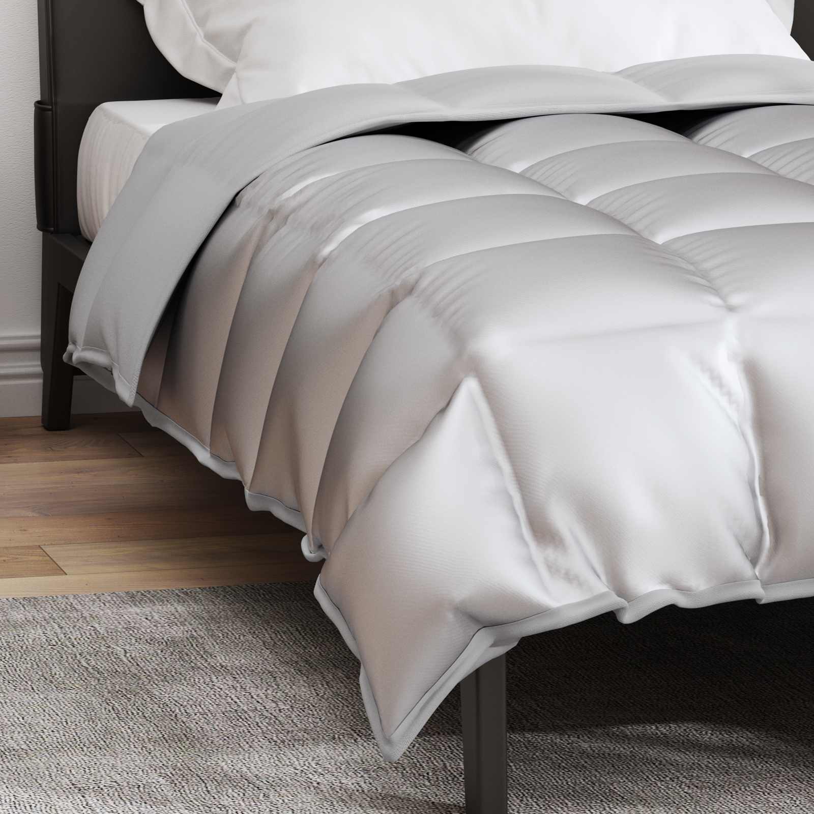 Téli takaró ezüst 140 x 220 cm satin és mikroszálas