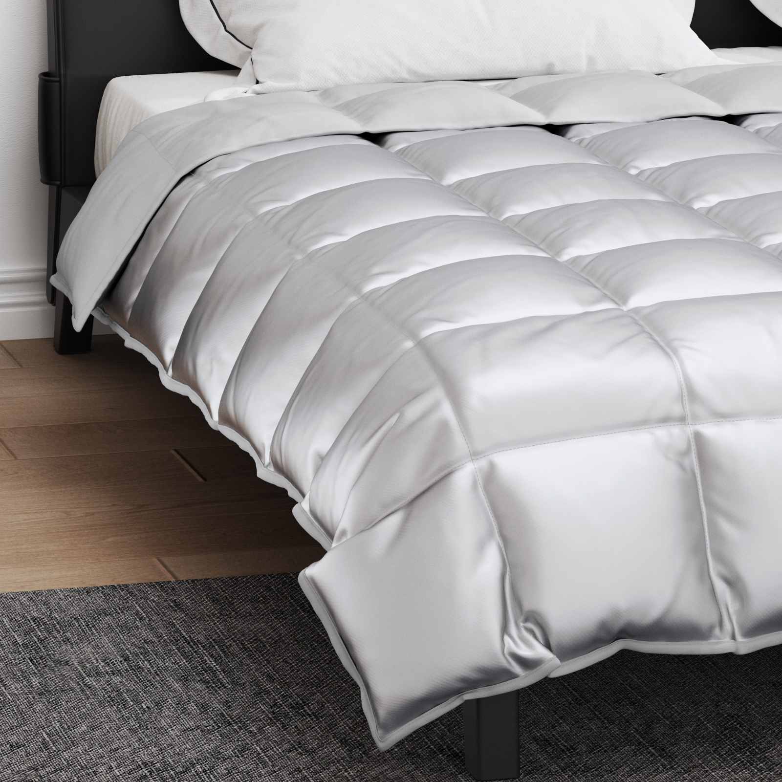 Téli takaró ezüst 240 x 260 cm satin és mikroszálas