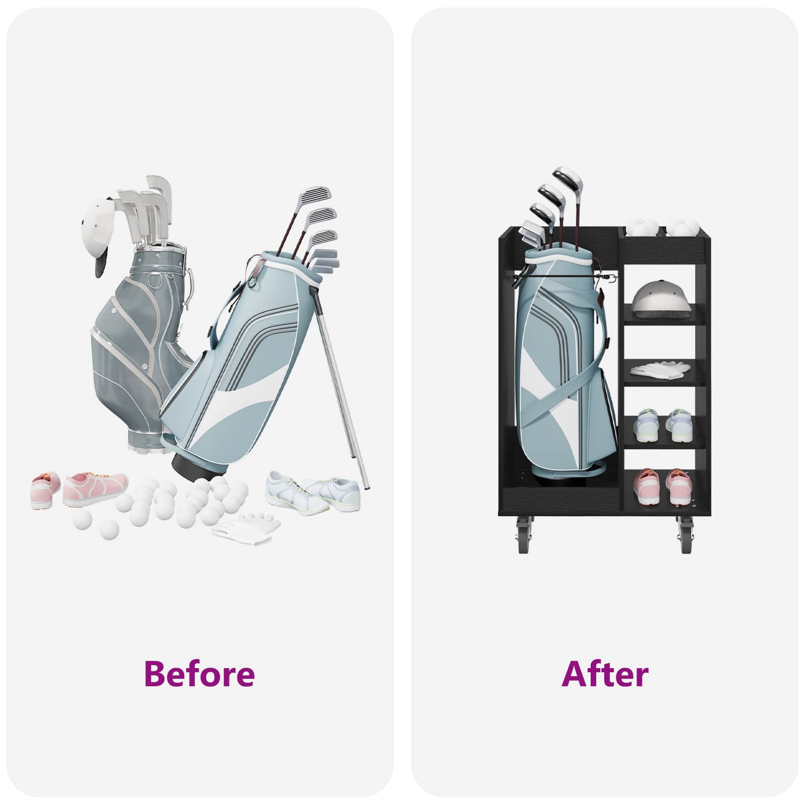 Golf szekrény kerékkel egyszínű fekete tölgy 65 x 45 x 98 cm