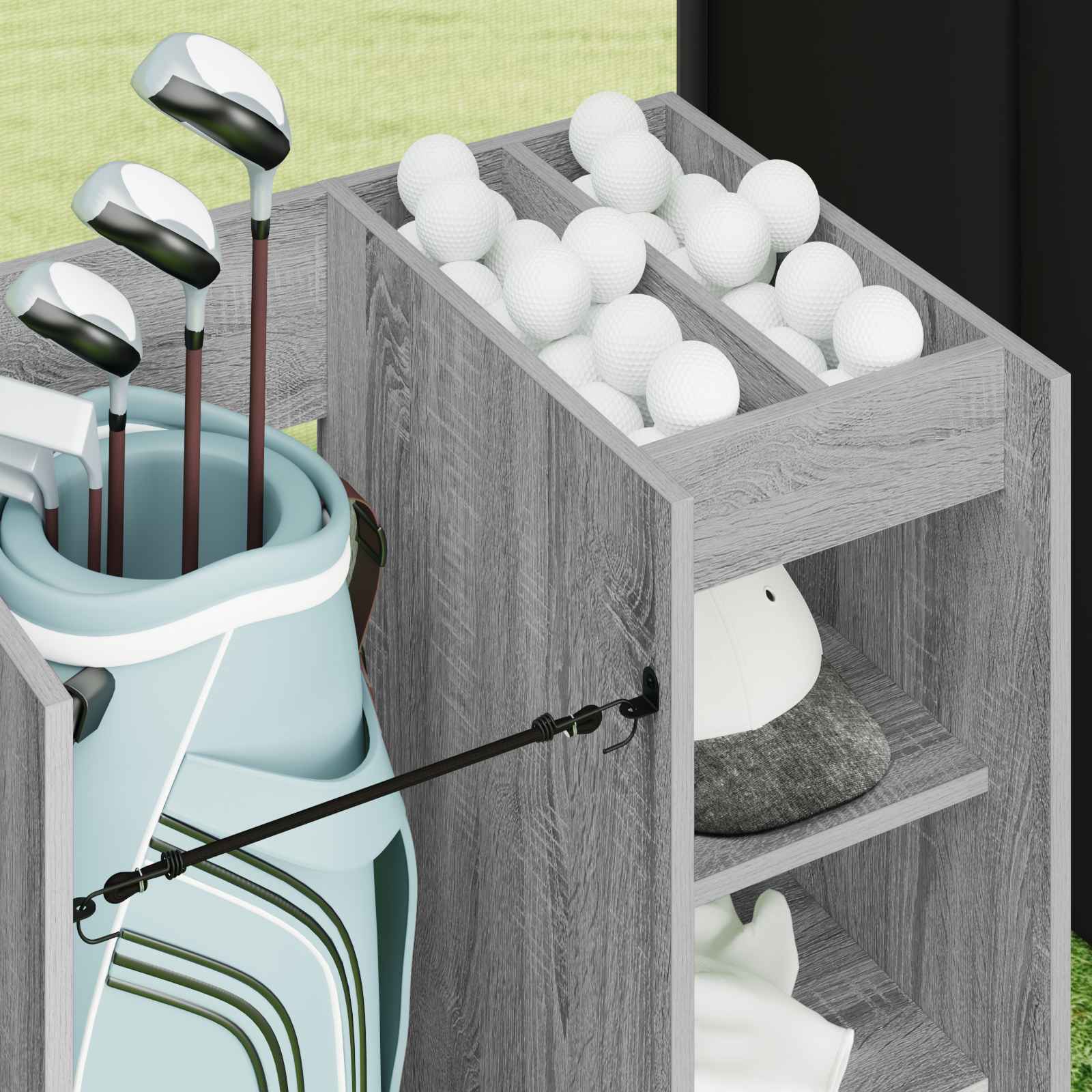 Golf szekrény kerékkel egyszínű szürke sonoma 65 x 45 x 98 cm
