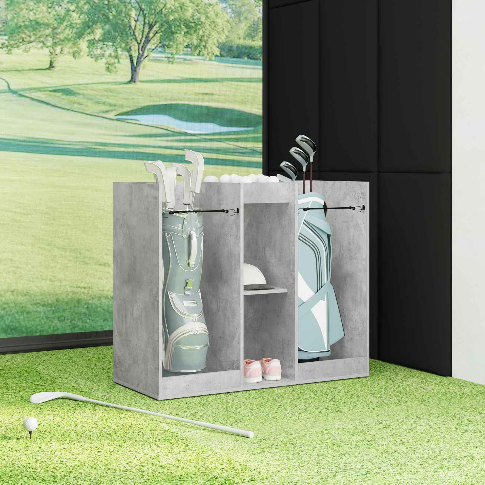 Golf szekrény egyszínű beton szürke 65 x 45 x 98 cm