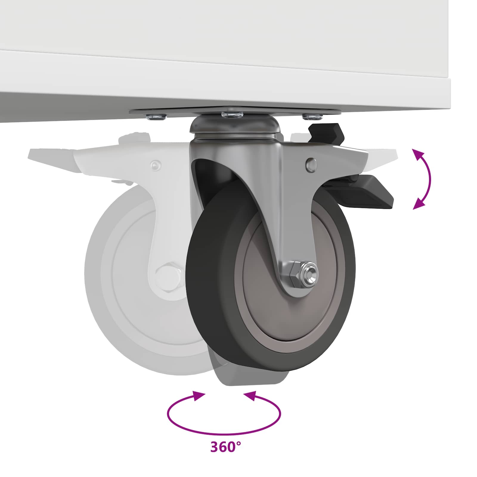 Golf szekrény kerékkel egyszínű fehér 90 x 45 x 98 cm
