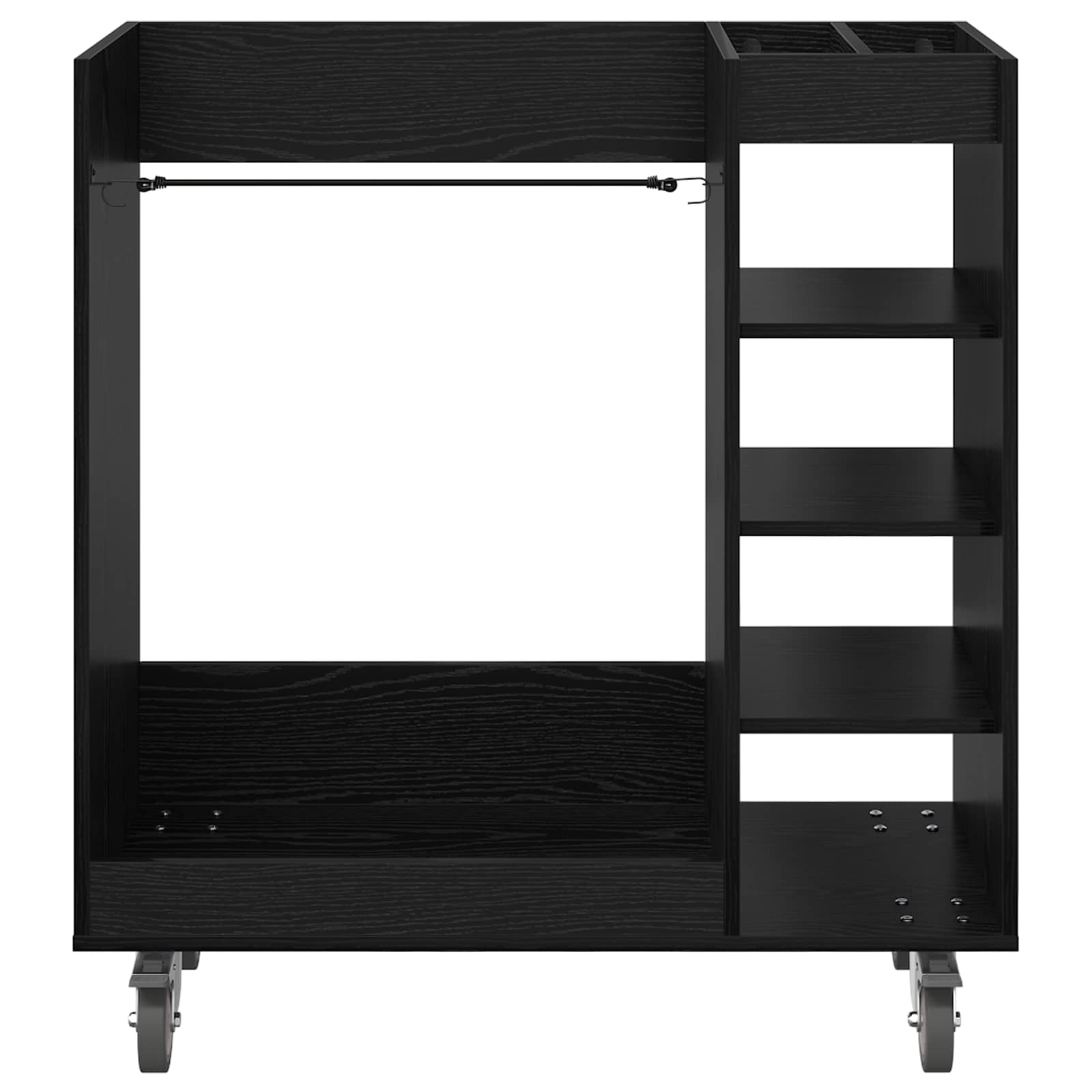 Golf szekrény kerékkel egyszínű fekete tölgy 65 x 45 x 98 cm