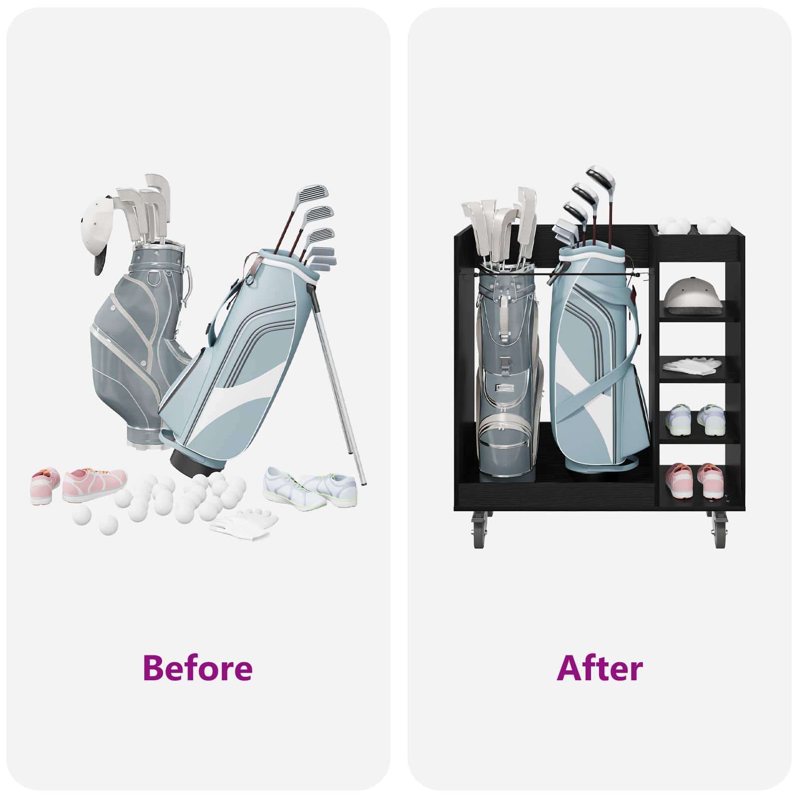 Golf szekrény kerékkel egyszínű fekete tölgy 65 x 45 x 98 cm