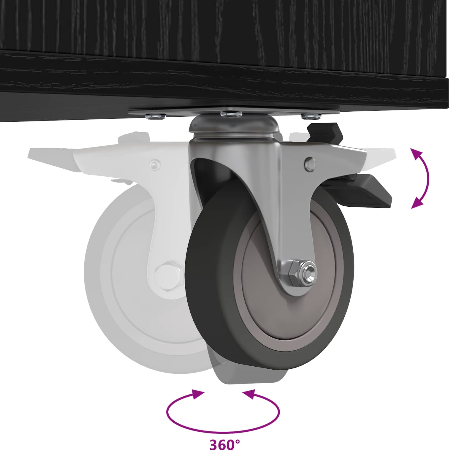 Golf szekrény kerékkel egyszínű fekete tölgy 65 x 45 x 98 cm
