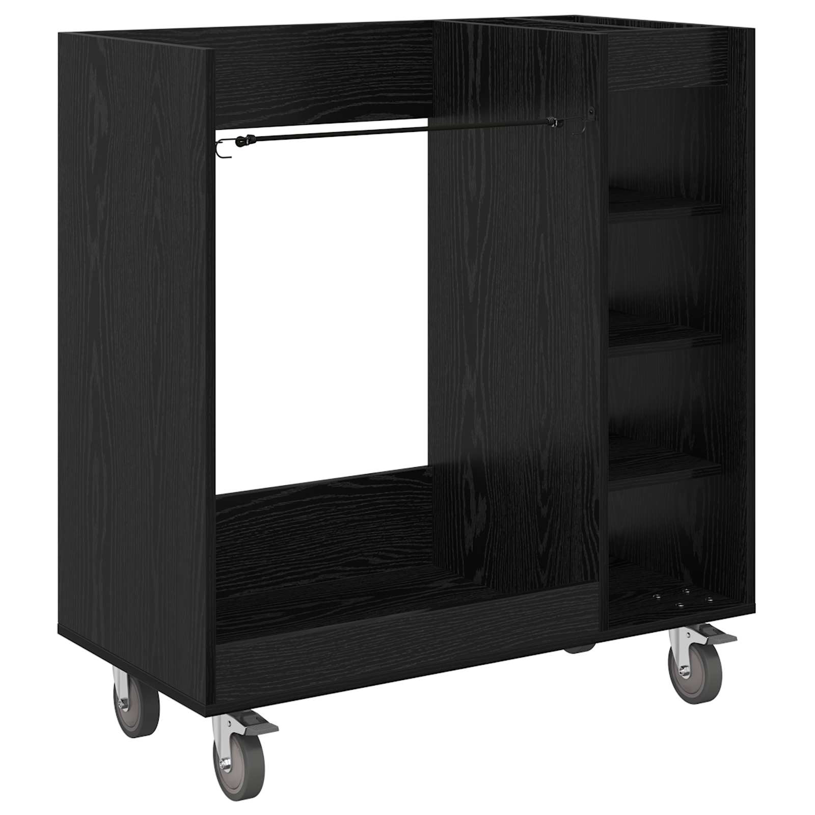 Golf szekrény kerékkel egyszínű fekete tölgy 65 x 45 x 98 cm