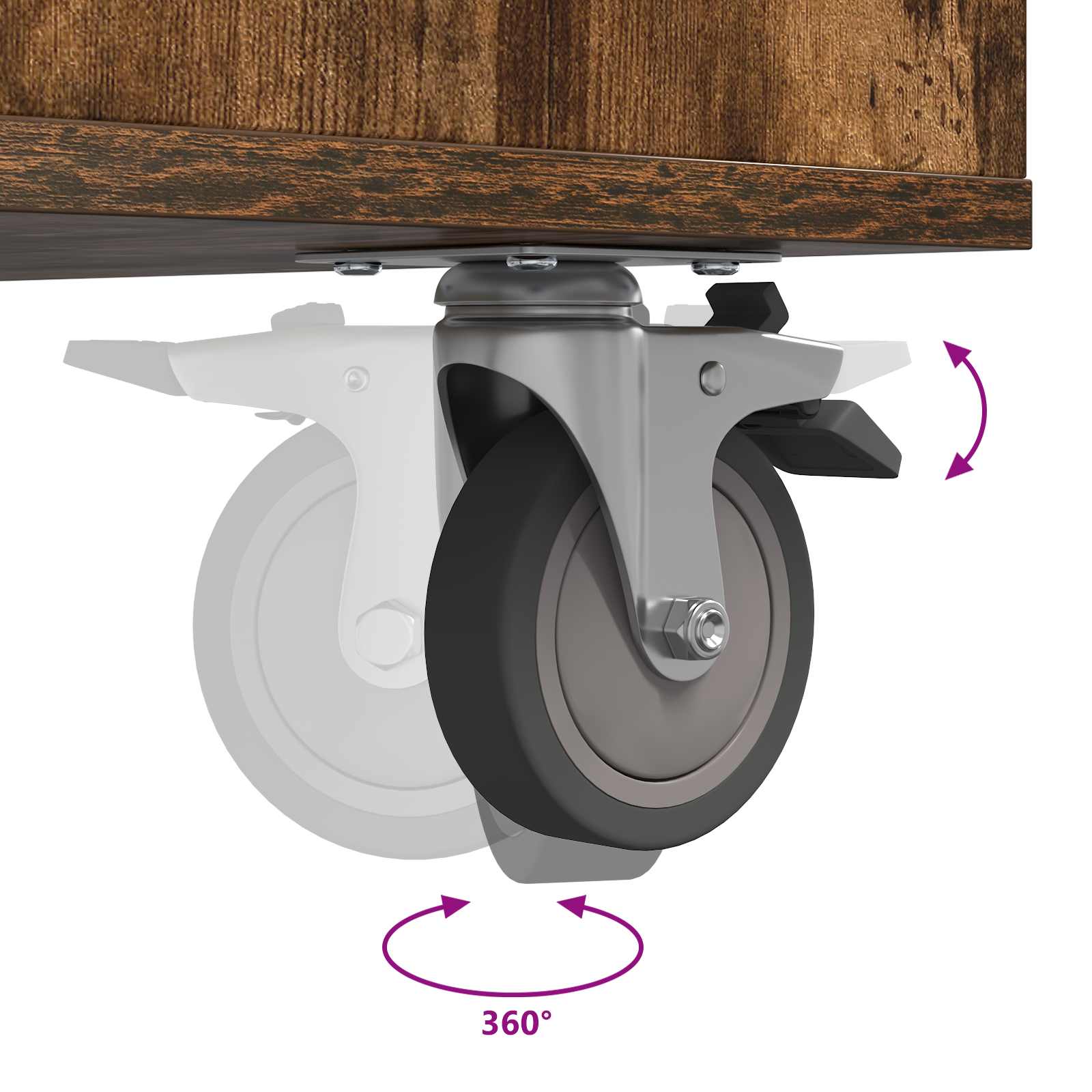 Golf szekrény kerékkel egyszínű füstölt tölgy 65 x 45 x 98 cm