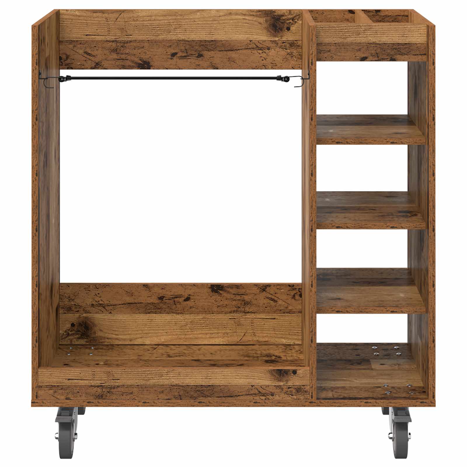 Golf szekrény kerékkel egyszínű öreg fa 65 x 45 x 98 cm