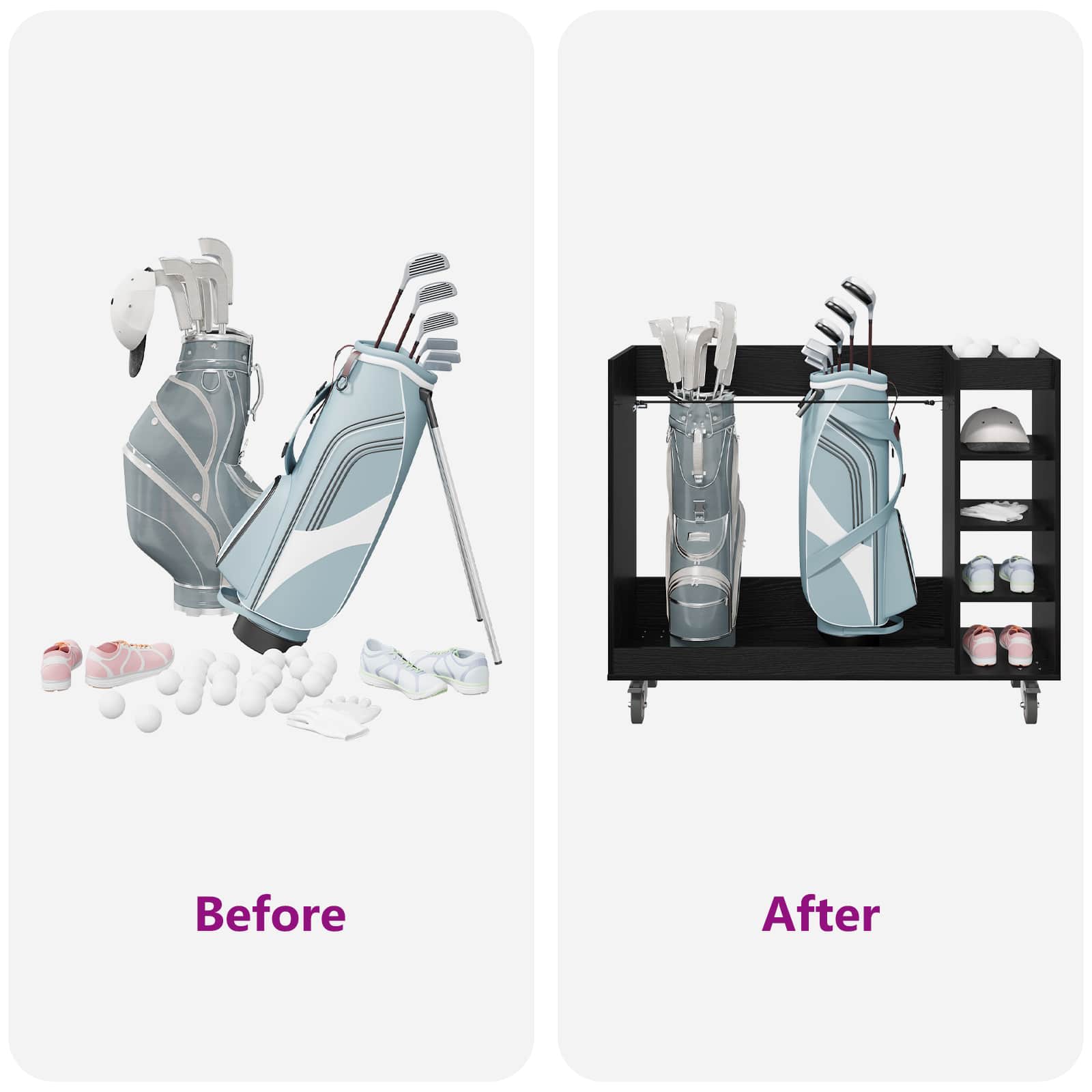 Golf szekrény kerékkel egyszínű fekete tölgy 120 x 45 x 98 cm