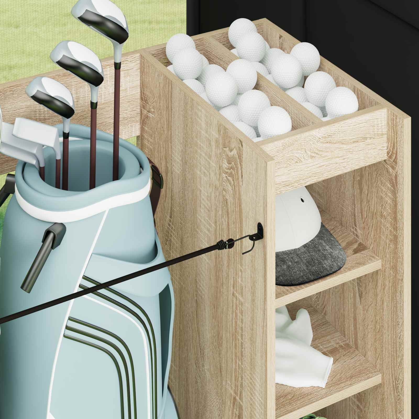 Golf szekrény kerékkel egyszínű sonoma tölgy 120 x 45 x 98 cm