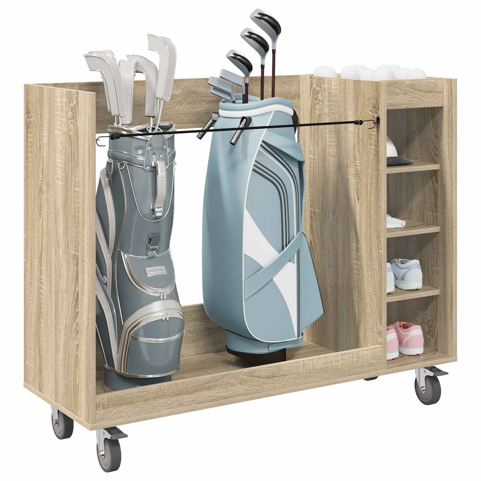 Golf szekrény kerékkel egyszínű sonoma tölgy 120 x 45 x 98 cm