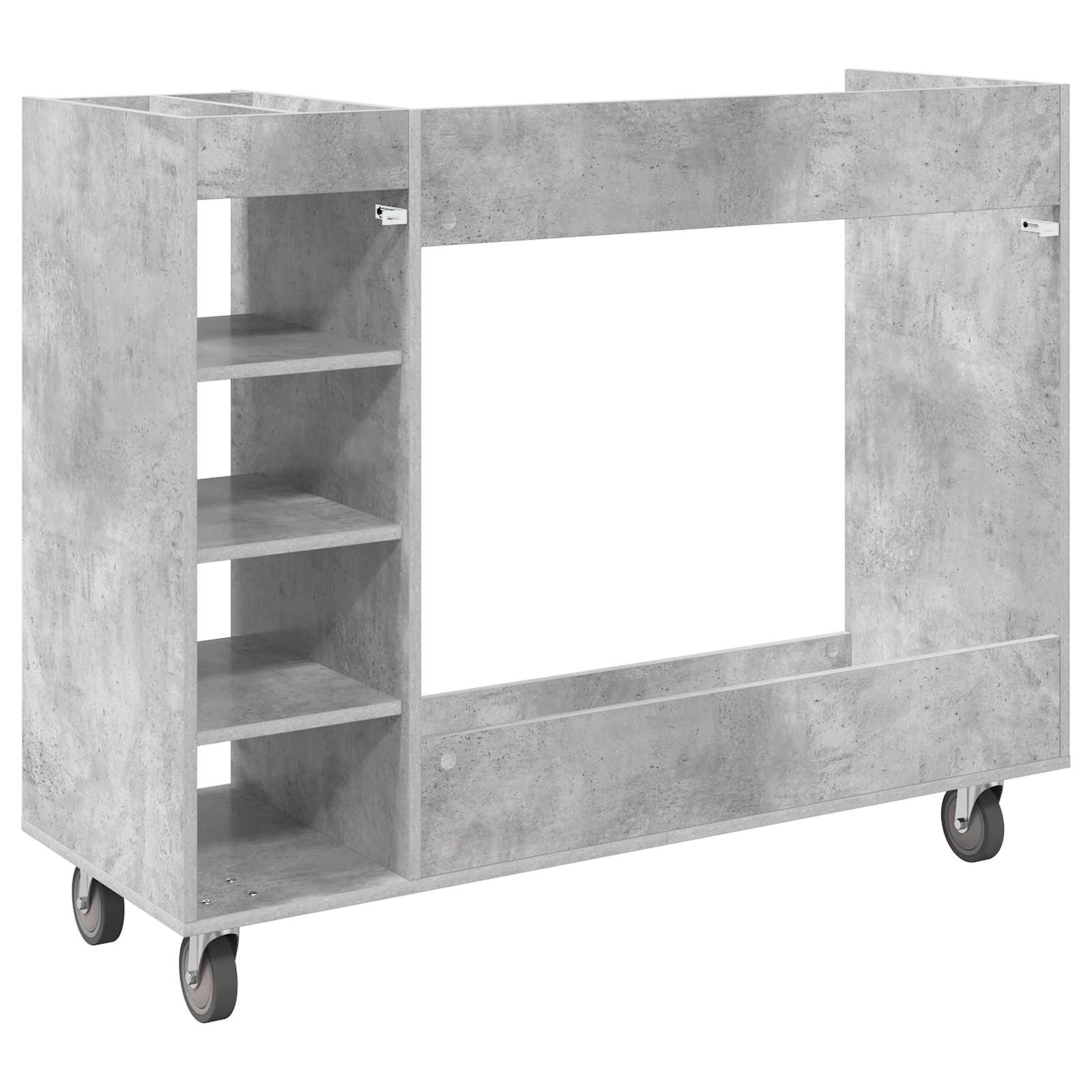 Golf szekrény kerékkel egyszínű beton szürke 65 x 45 x 98 cm