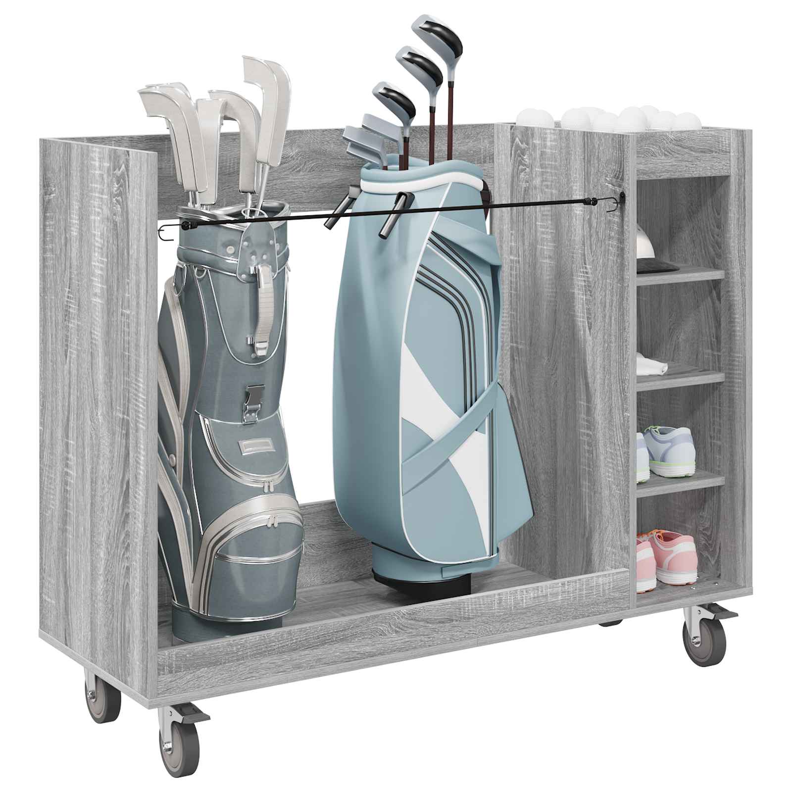 Golf szekrény kerékkel egyszínű szürke sonoma 120 x 45 x 98 cm