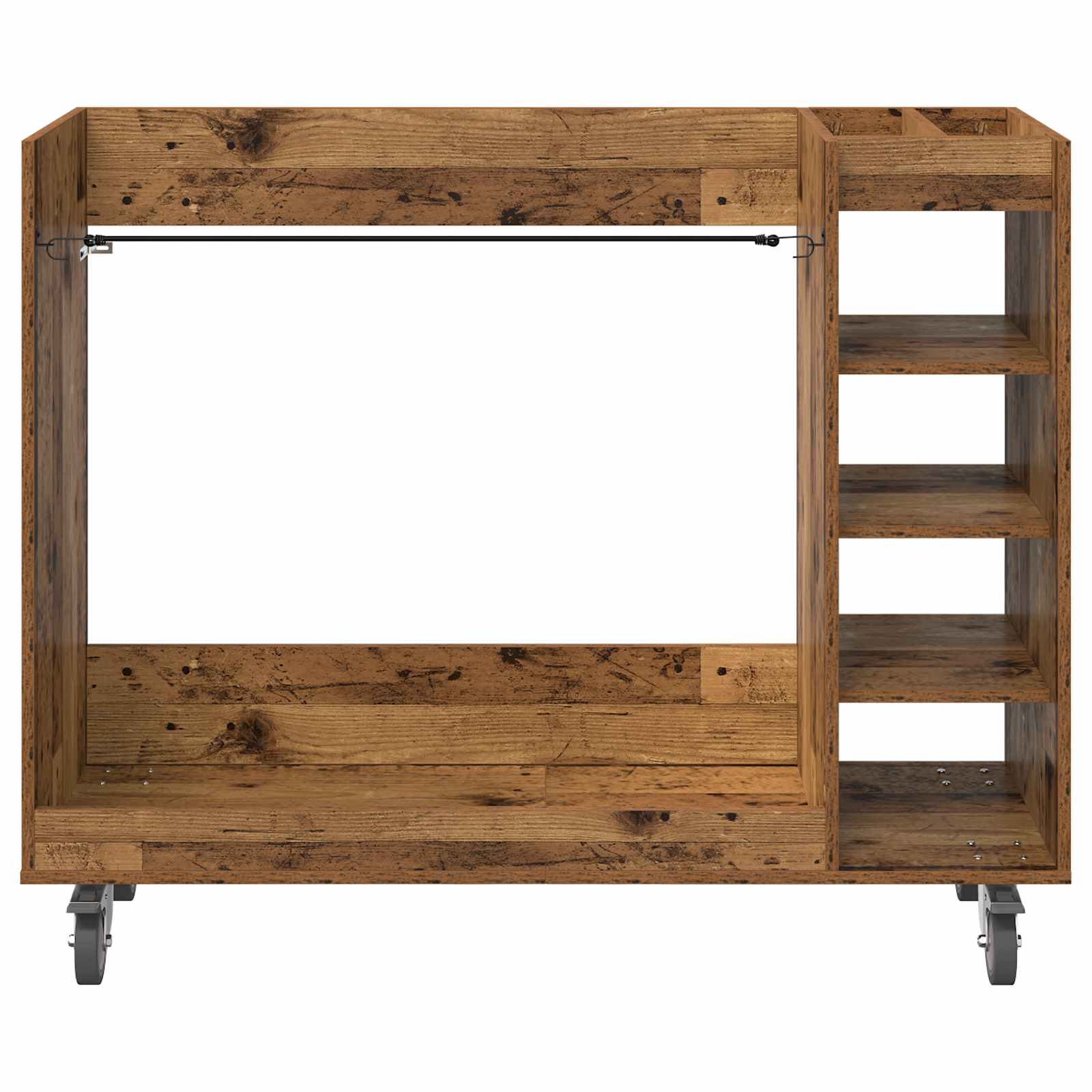 Golf szekrény kerékkel egyszínű öreg fa 120 x 45 x 98 cm