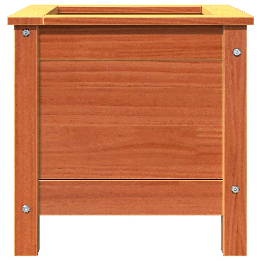 Kerti cserép faggyú barna 40 x 40 x 39 cm tömör fenyőfa