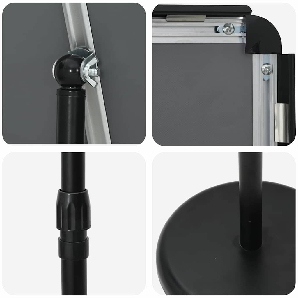 Kiállító állvány fekete 25 x 25 x 125 cm alumínium