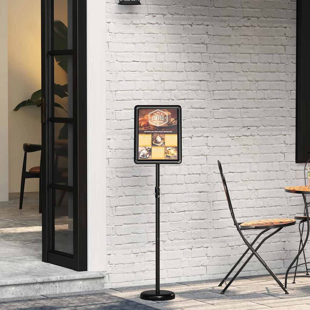 Kiállító állvány fekete 25 x 25 x 125 cm alumínium