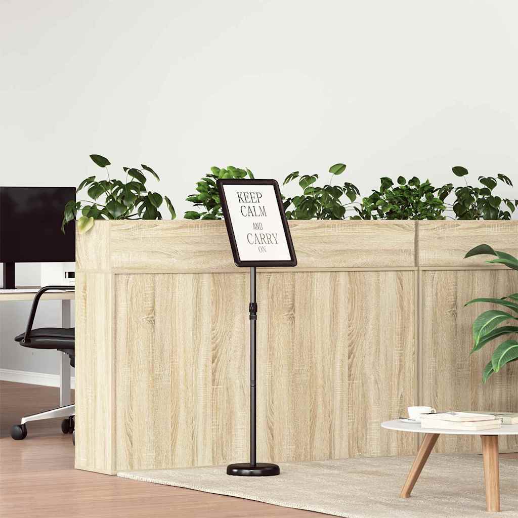 Kiállító állvány fekete 25 x 25 x 125 cm alumínium