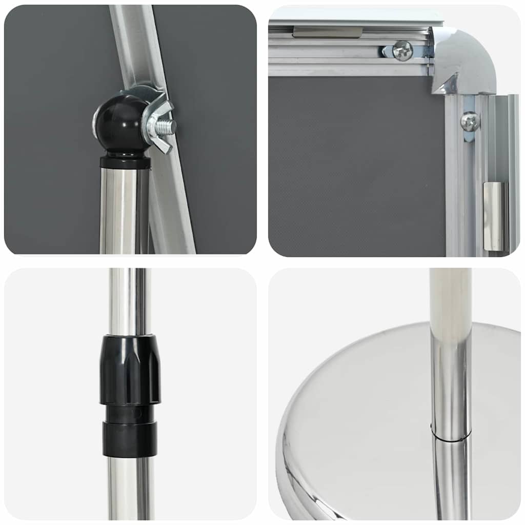 Kiállító állvány ezüst 25 x 25 x 125 cm alumínium