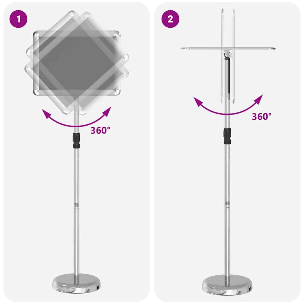 Kiállító állvány ezüst 25 x 25 x 125 cm alumínium