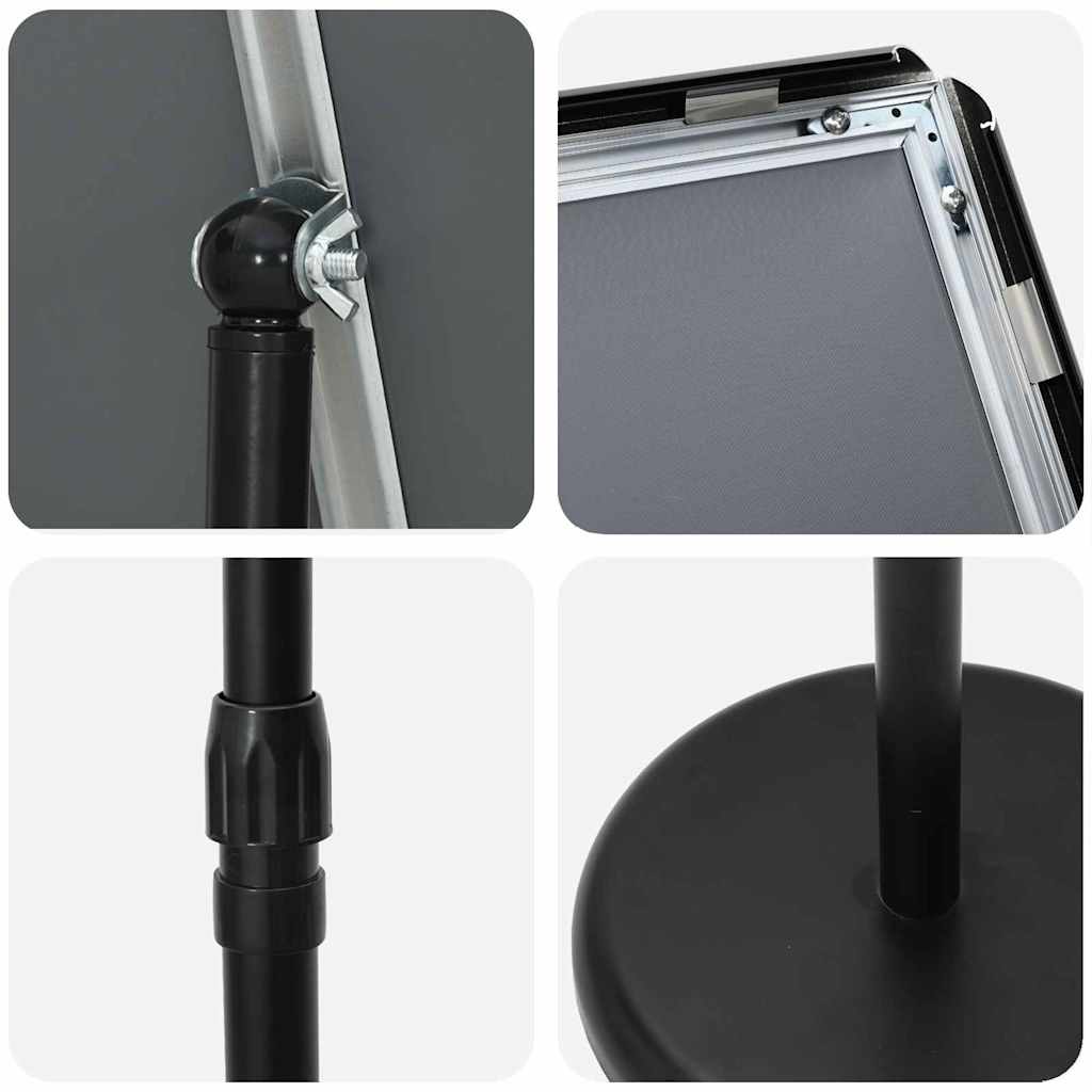 Kiállító állvány fekete 25 x 25 x 125 cm alumínium