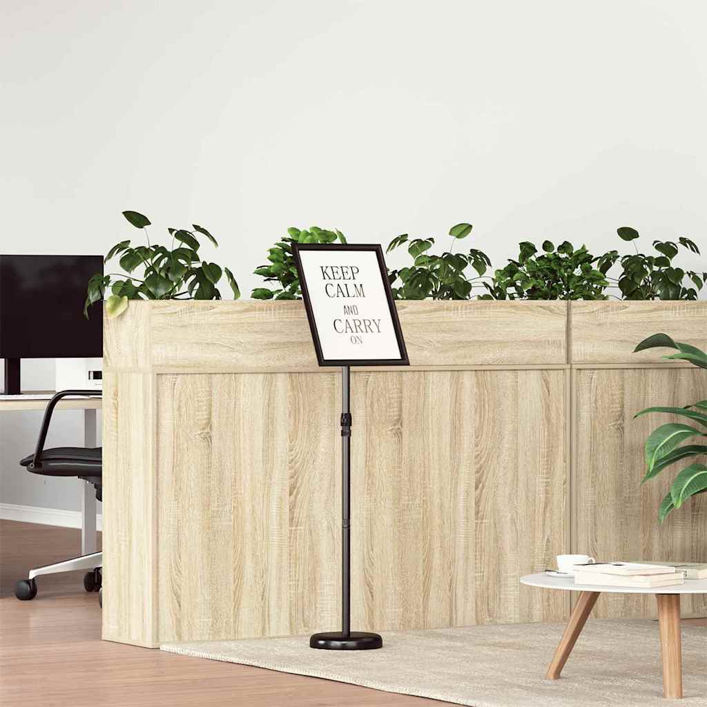 Kiállító állvány fekete 25 x 25 x 125 cm alumínium