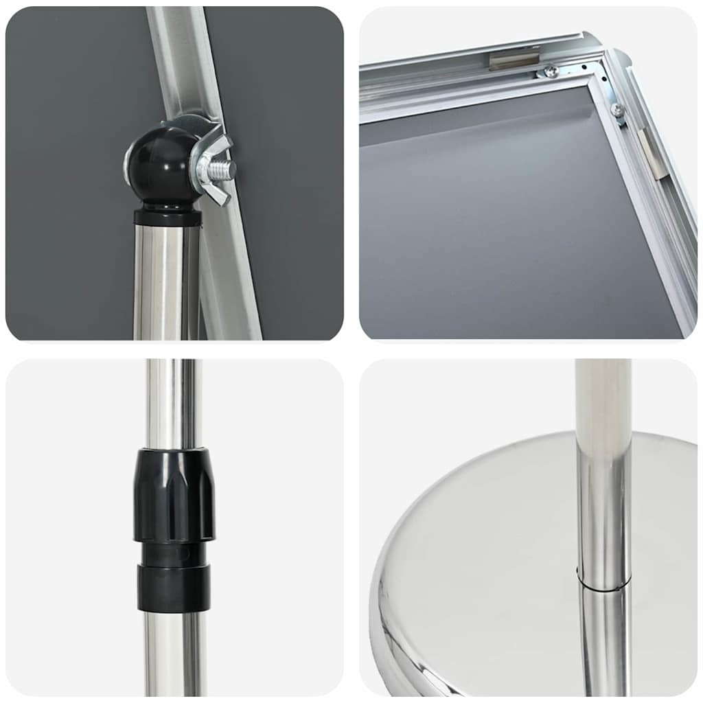 Kiállító állvány ezüst 25 x 25 x 125 cm alumínium