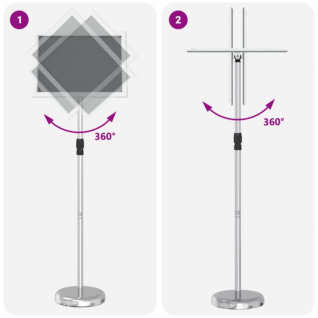 Kiállító állvány ezüst 25 x 25 x 125 cm alumínium