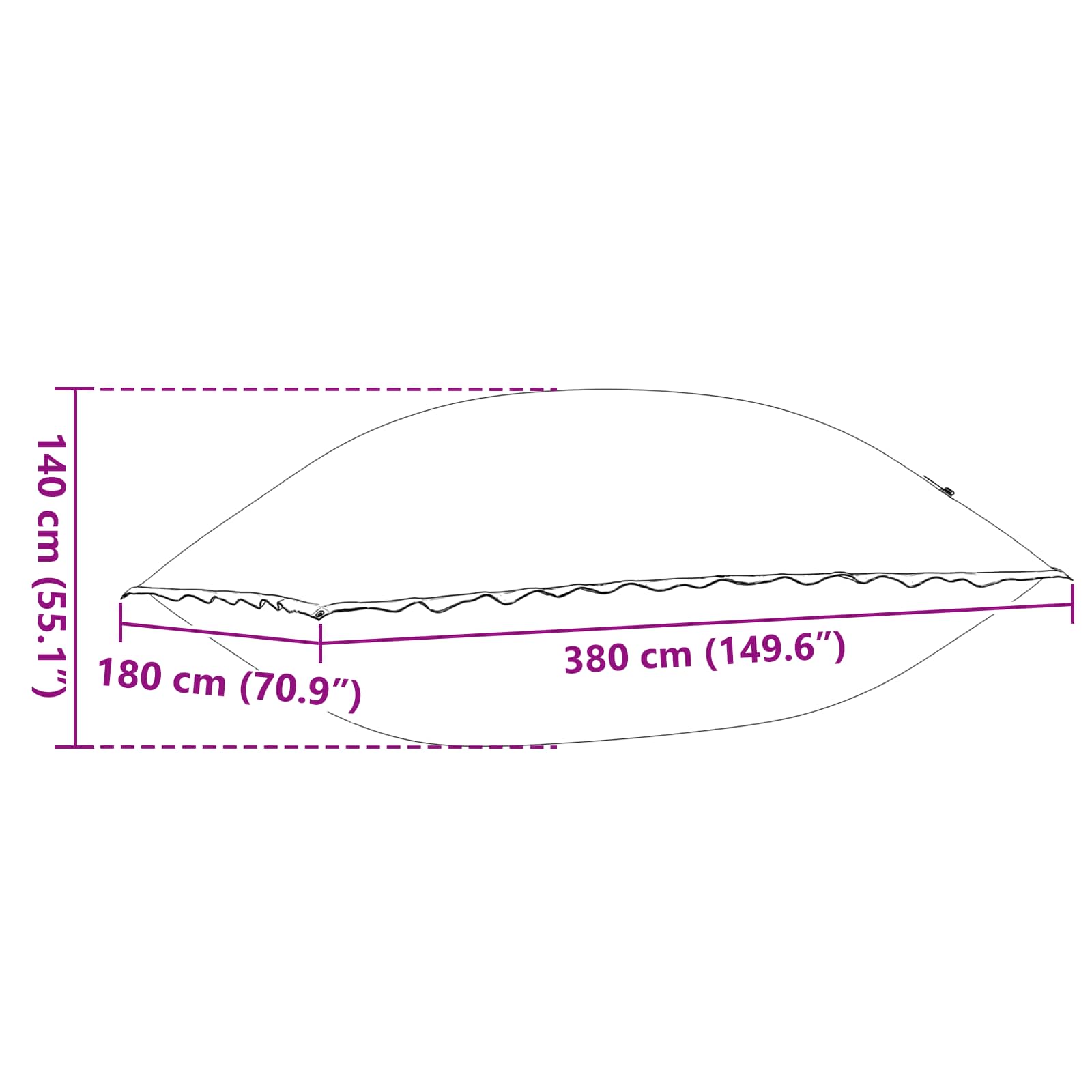 Téli medence párna kék 380 x 180 x 140 cm pvc
