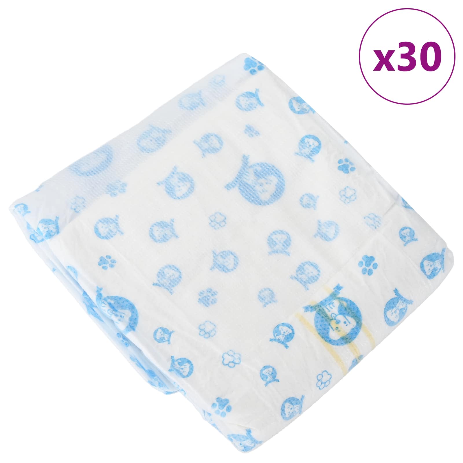Eldobható hím kutya pelenka 30 pcs fehér s