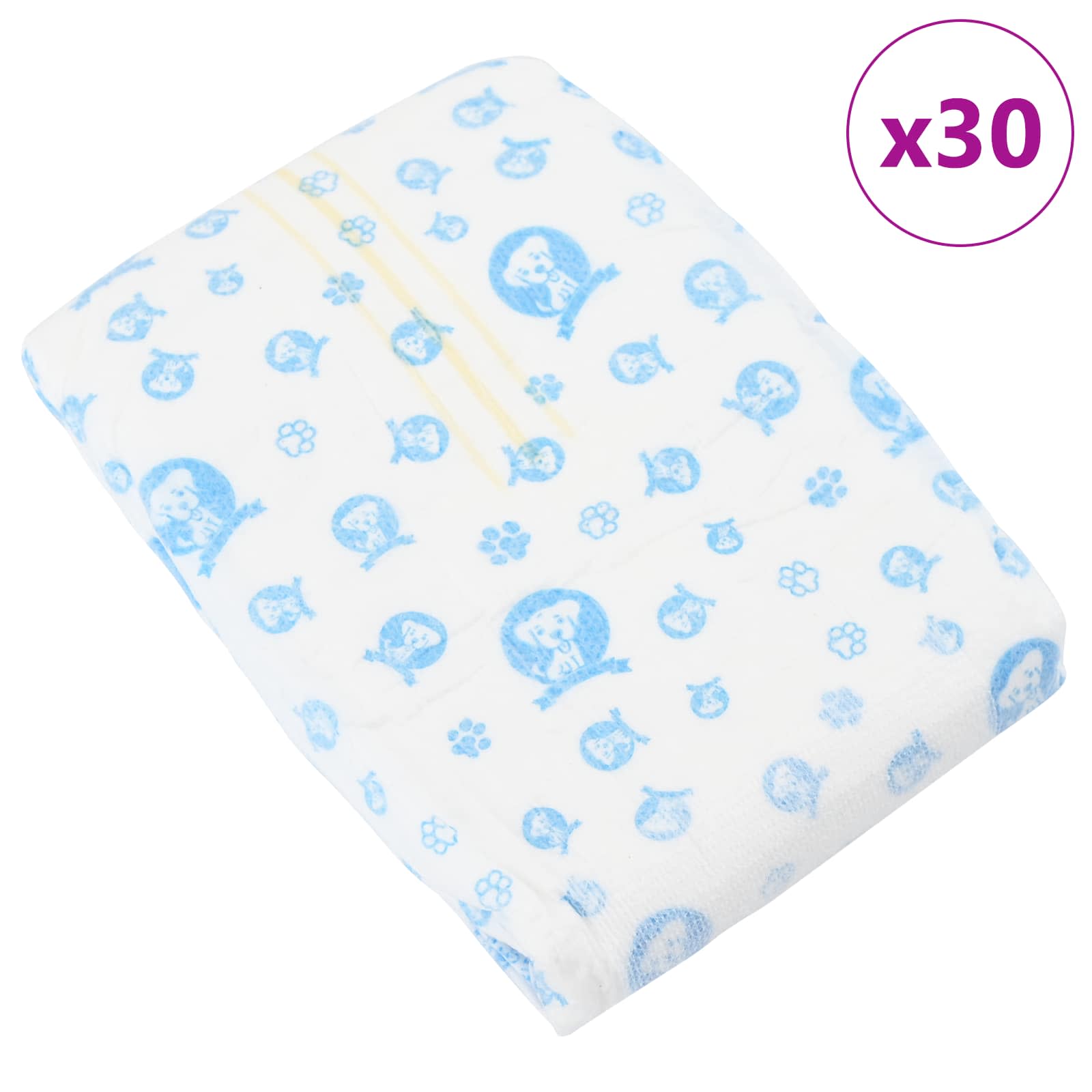 Eldobható hím kutya pelenka 30 pcs fehér m